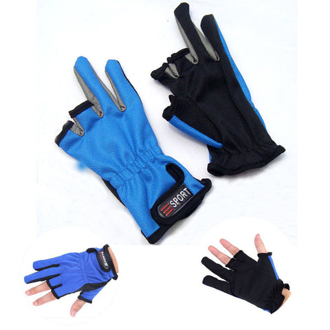 Three Cut Finger Fishing Gloves
