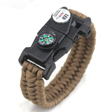 Survival Bracelet With Compass Fire Starter And Whistle